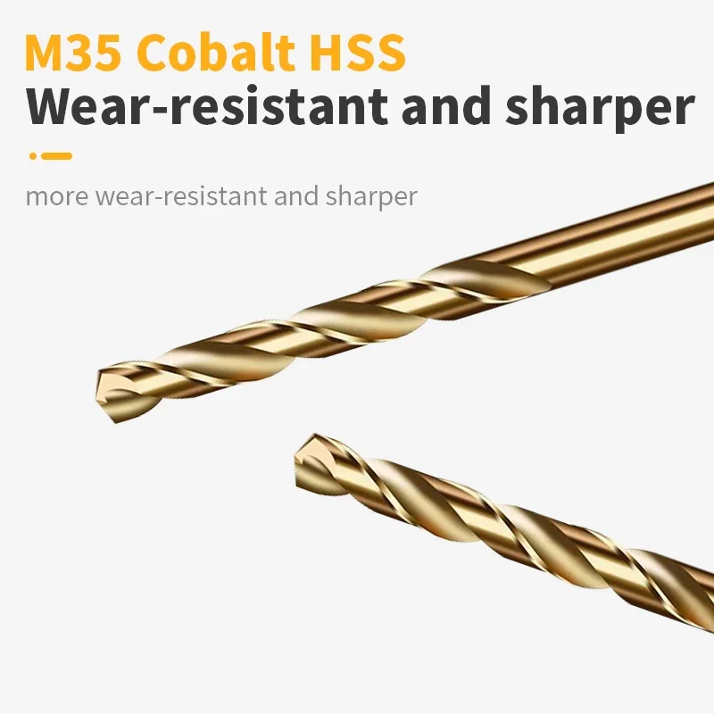 Cobalt Step Twist Drill Bit M35 High Speed Steel Straight Shank Drill 1-13mm for Metal Stainless Steel Iron
Cobalt Step Twist Drill Bit M35 High Speed Steel Straight Shank Drill 1-13mm for Metal Stainless Steel Iron