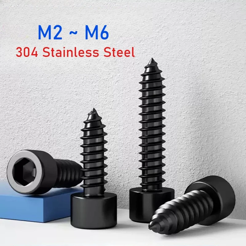 M2 M2.6 M3 M3.5 M4 M5 M6 Black 304 Stainless Steel Hexagon Socket Self-Tapping Screw Cup Head Hex Socket Wood Screw
M2 M2.6 M3 M3.5 M4 M5 M6 Black 304 Stainless Steel Hexagon Socket Self-Tapping Screw Cup Head Hex Socket Wood Screw
