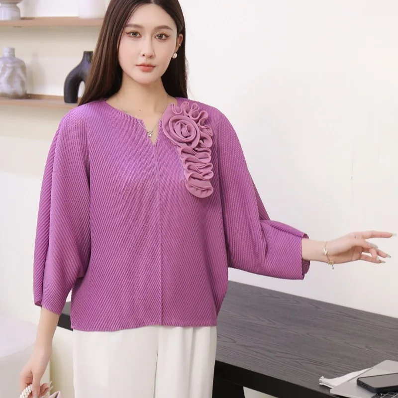 2026 New Pleated Large Size T-shirt Miyake Fall Long-sleeved Wild Loose Casual Stretchy Top Simple Commuter Women's Clothing
2026 New Pleated Large Size T-shirt Miyake Fall Long-sleeved Wild Loose Casual Stretchy Top Simple Commuter Women's Clothing