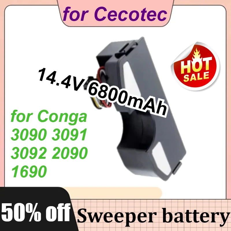 Новый аккумулятор для пылесоса 14,4 В 6800 мАч для Cecotec Conga 3090 3091 3092 2090 1690, перезаряжаемый аккумулятор
Новый аккумулятор для пылесоса 14,4 В 6800 мАч для Cecotec Conga 3090 3091 3092 2090 1690, перезаряжаемый аккумулятор