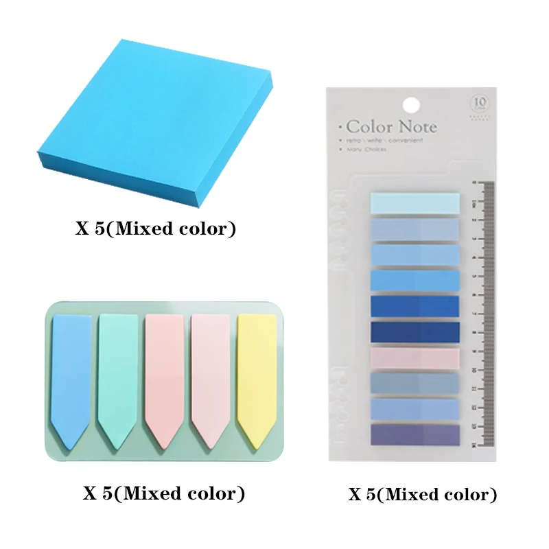 3-in-1 Colorful Self-Adhesive Sticky Notes Kit Mixed Color Memo Pads, Arrow Index Tabs & Gradient Page Markers for Office School
3-in-1 Colorful Self-Adhesive Sticky Notes Kit Mixed Color Memo Pads, Arrow Index Tabs & Gradient Page Markers for Office School