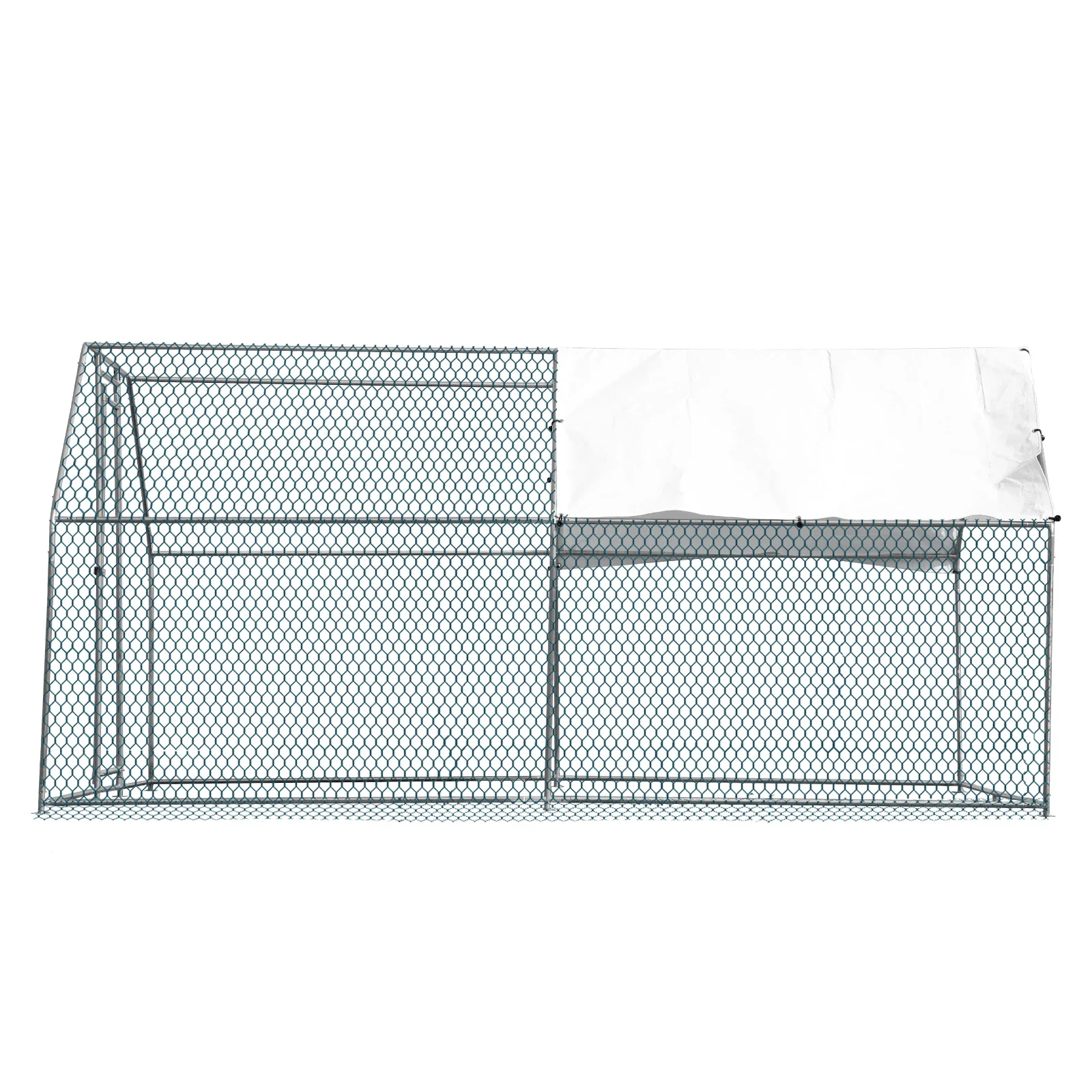 13.1x9.8x6.5ft Large Metal Chicken Coop with Run, Walk-in Poultry Cage with Waterproof Cover & Arc Roof, Heavy-Duty Galvanized 
13.1x9.8x6.5ft Large Metal Chicken Coop with Run, Walk-in Poultry Cage with Waterproof Cover & Arc Roof, Heavy-Duty Galvanized
