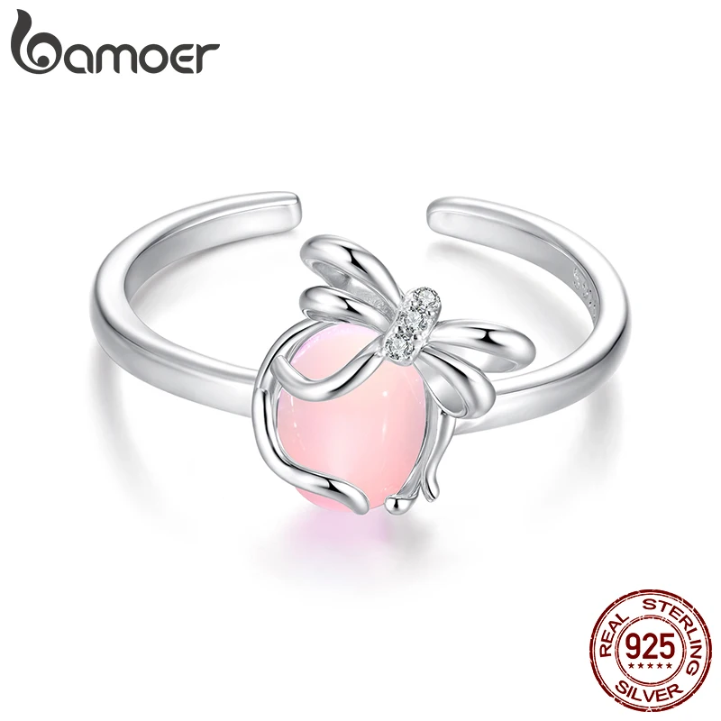 Bamoer Transparent Pink Bow Open Ring Oval Glass Bow-knot Statement CZ Ring Adjustable For Lover Girls Sweet Birthday Party Gift
Bamoer Transparent Pink Bow Open Ring Oval Glass Bow-knot Statement CZ Ring Adjustable For Lover Girls Sweet Birthday Party Gift