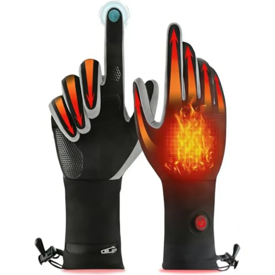 Heated glove liners for winter outdoor activities, polyester-spandex blend, black, ultra-thin design with rapid heat-up and 3 t
Heated glove liners for winter outdoor activities, polyester-spandex blend, black, ultra-thin design with rapid heat-up and 3 t