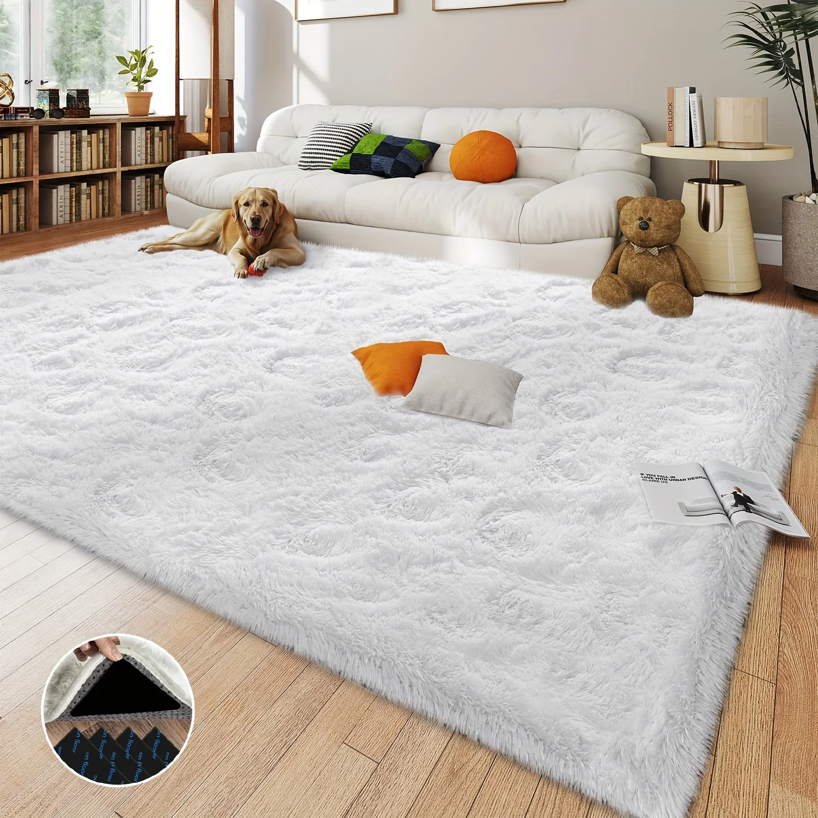 White Fluffy Shaggy Non-Slip Rugs For Living Room Bedroom Nursery,Luxury Modern Plush Carpet with 4 Stickers,Room Decor Rugs
White Fluffy Shaggy Non-Slip Rugs For Living Room Bedroom Nursery,Luxury Modern Plush Carpet with 4 Stickers,Room Decor Rugs