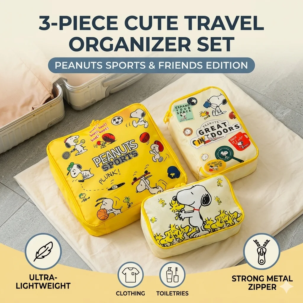3pcs/Set Anime Snoopy Storage Bag Cartoon Large Capacity Cosmetic Bag Travel Light Clothing Packaging Travel Bag Kids Gift
3pcs/Set Anime Snoopy Storage Bag Cartoon Large Capacity Cosmetic Bag Travel Light Clothing Packaging Travel Bag Kids Gift