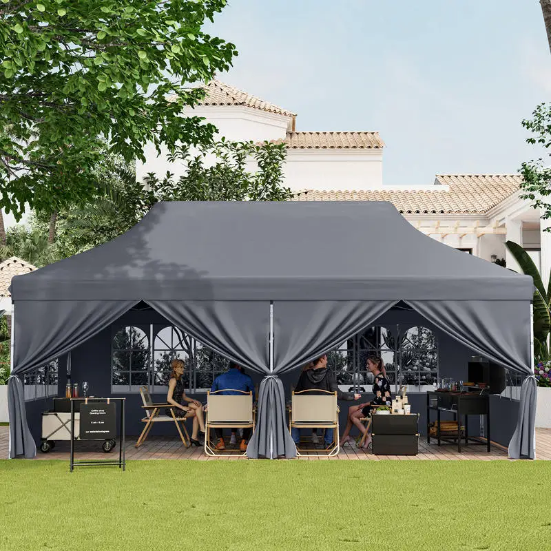 10 x 20 FT Pop up Canopy with 6 Sidewalls and Windows and Carrying Bag for Party Wedding Picnic-Gray
10 x 20 FT Pop up Canopy with 6 Sidewalls and Windows and Carrying Bag for Party Wedding Picnic-Gray
