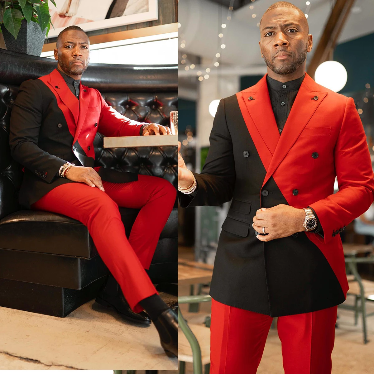 (Blazer+ Pants) Fashion Stitching Contrast Color Men Suit Party Prom Costume Wedding Tuxedos Groom Wear Double Breasted Jacket
(Blazer+ Pants) Fashion Stitching Contrast Color Men Suit Party Prom Costume Wedding Tuxedos Groom Wear Double Breasted Jacket