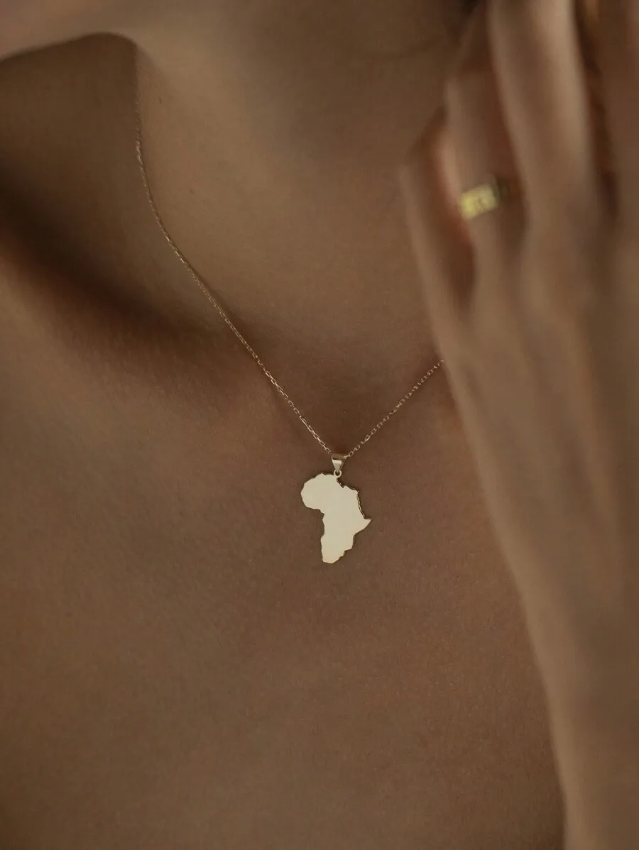 Stainless Steel Gold Plated Africa Map Pendant Necklace For Women Daily Wear Travel Jewelry
Stainless Steel Gold Plated Africa Map Pendant Necklace For Women Daily Wear Travel Jewelry