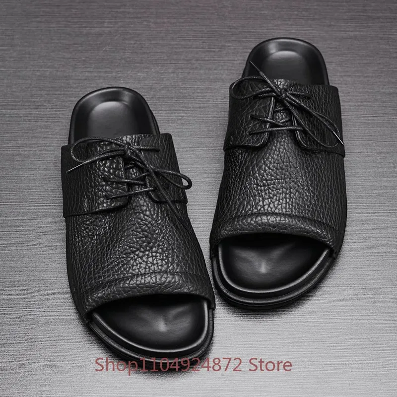Designer Genuine Leather Slip on Slippers Summer Beach Shoes Men's Cowhide Black Outdoor Casual Comfortable Soft Soled Sandals
Designer Genuine Leather Slip on Slippers Summer Beach Shoes Men's Cowhide Black Outdoor Casual Comfortable Soft Soled Sandals