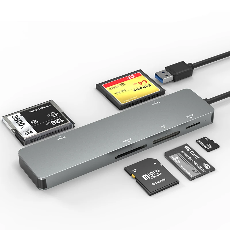 OEM Aluminum 5 in 1 USB 3.0 Memory CF+MS+CFast Card Reader Memory 4.0 Card Reader Writer for Camera
OEM Aluminum 5 in 1 USB 3.0 Memory CF+MS+CFast Card Reader Memory 4.0 Card Reader Writer for Camera