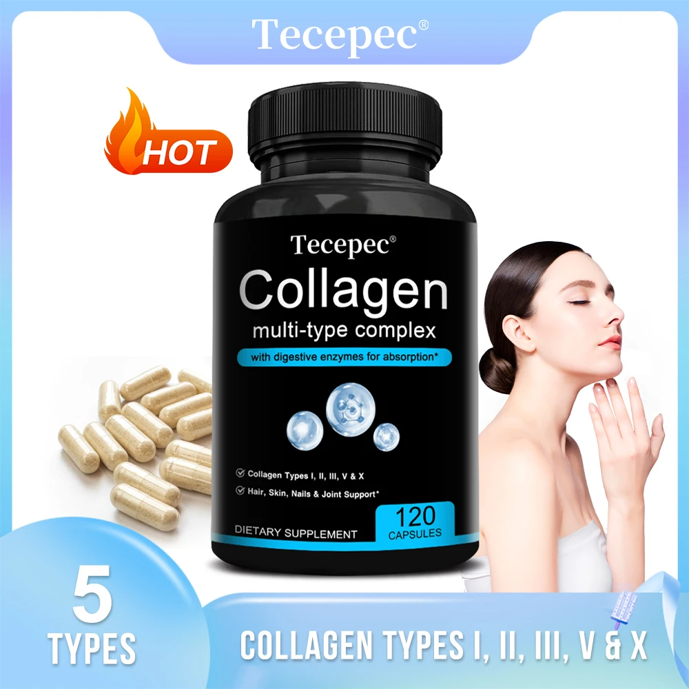 Multi-Collagen Complex Capsules, Support Bone, Joint, Cardiovascular, Digestive & Skin Health, Nourish Hair & Nails, Anti-Aging
Multi-Collagen Complex Capsules, Support Bone, Joint, Cardiovascular, Digestive & Skin Health, Nourish Hair & Nails, Anti-Aging