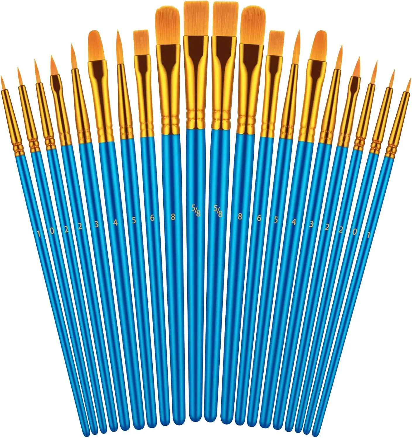 20 Pcs Paint Brushes Set for Acrylic Oil Watercolor Painting with Wood Handle and Nylon Bristles for Canvas Body Rock Art
20 Pcs Paint Brushes Set for Acrylic Oil Watercolor Painting with Wood Handle and Nylon Bristles for Canvas Body Rock Art