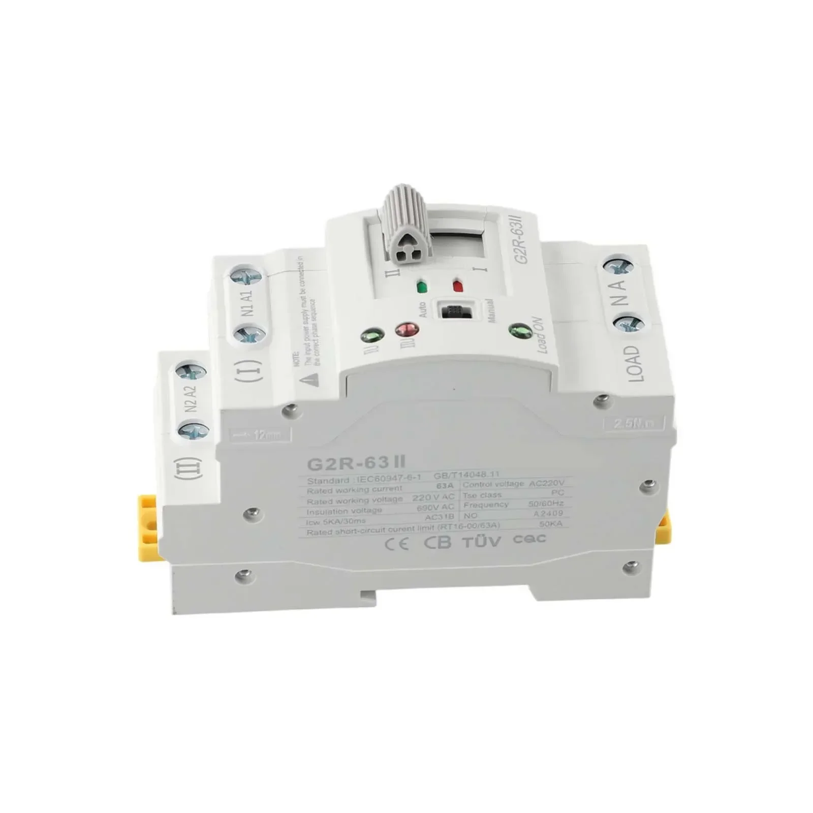 Din Rail Mini 2P 63A 220V ATS Dual Power Automatic Transfer Switch Electrical Selector Switches For Generator Intelligence Light
Din Rail Mini 2P 63A 220V ATS Dual Power Automatic Transfer Switch Electrical Selector Switches For Generator Intelligence Light