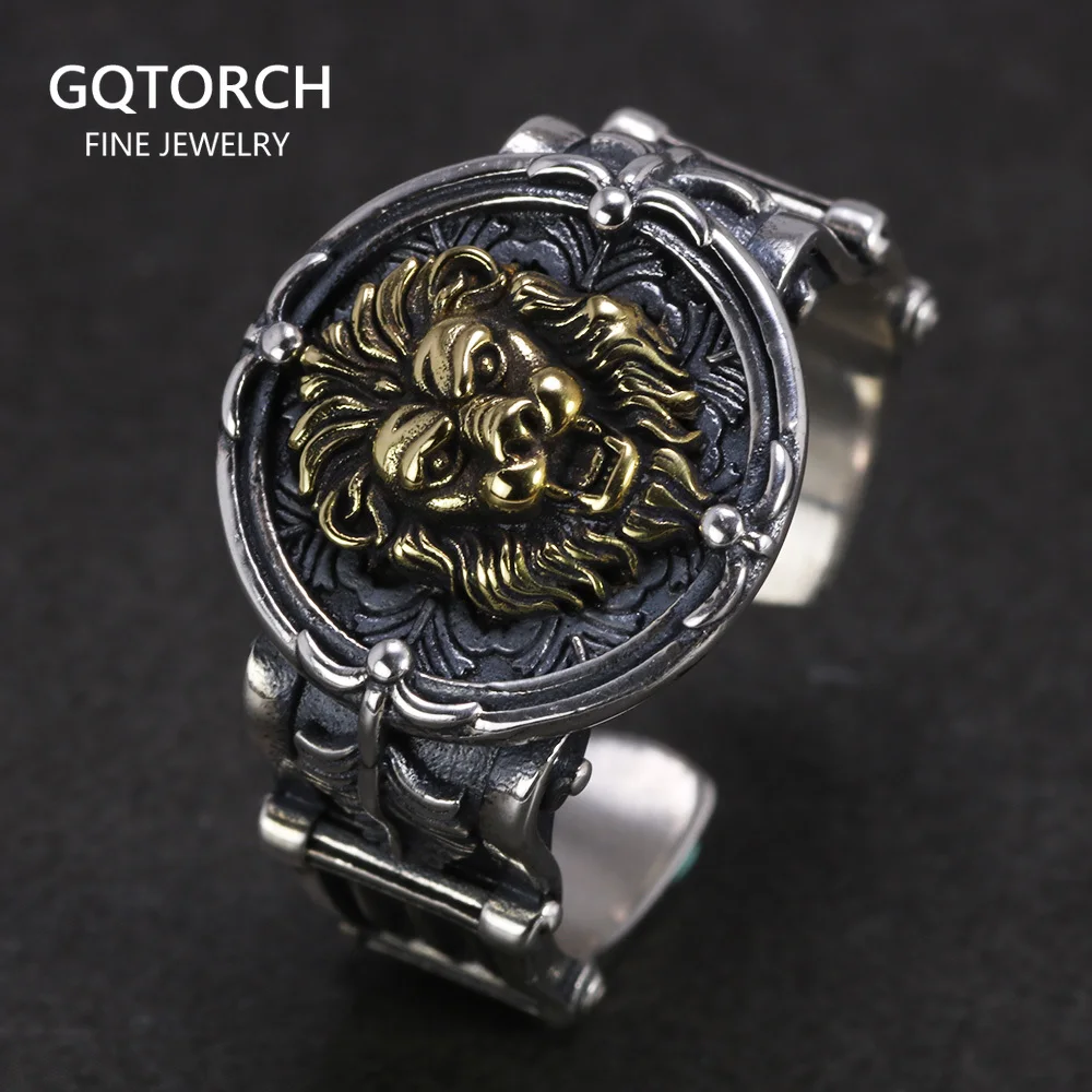Solid 925 Sterling Silver Men's Lion Ring Retro Punk Retro Locomotive Ring Men's Leaf Male Jewelry
Solid 925 Sterling Silver Men's Lion Ring Retro Punk Retro Locomotive Ring Men's Leaf Male Jewelry