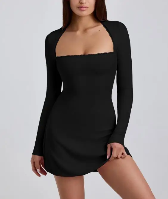 Women's Dress 2025 New Fashionable Threaded Lace Collar Long Sleeve Dress Temperament Commuting Sexy Elegant Dress
Women's Dress 2025 New Fashionable Threaded Lace Collar Long Sleeve Dress Temperament Commuting Sexy Elegant Dress