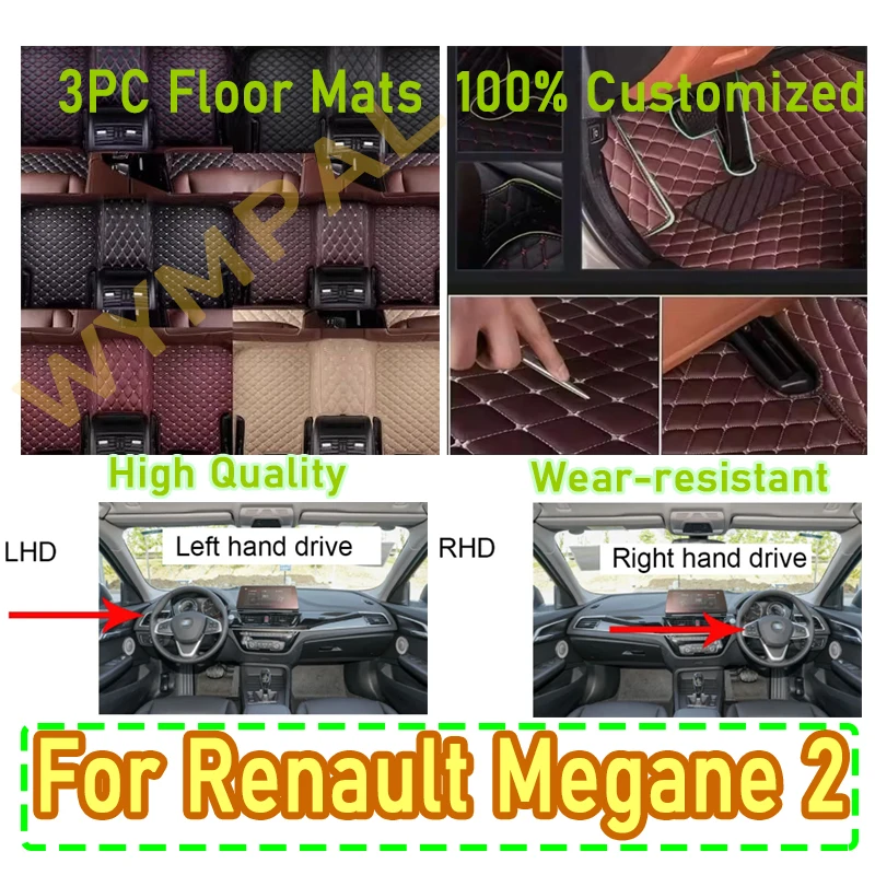 Luxury Car Floor Mats For Renault Megane 2 2003 2004 2005 2006 Auto Luxury Leather Men Women Car Mats Full Custom Automotive Set
Luxury Car Floor Mats For Renault Megane 2 2003 2004 2005 2006 Auto Luxury Leather Men Women Car Mats Full Custom Automotive Set