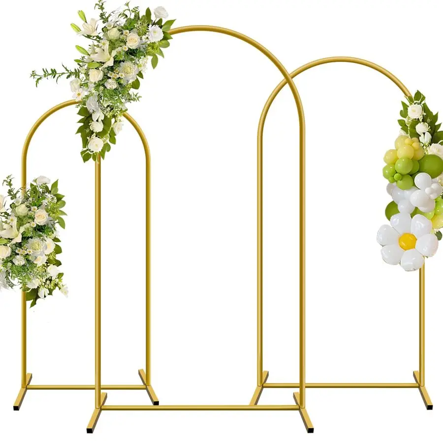 Metal Arch Backdrop Stand, Set of 3 6 6.6 7.2 ft Wedding Arched Frame with 12 Ground Nails, Stable Arched Background Stand for W
Metal Arch Backdrop Stand, Set of 3 6 6.6 7.2 ft Wedding Arched Frame with 12 Ground Nails, Stable Arched Background Stand for W