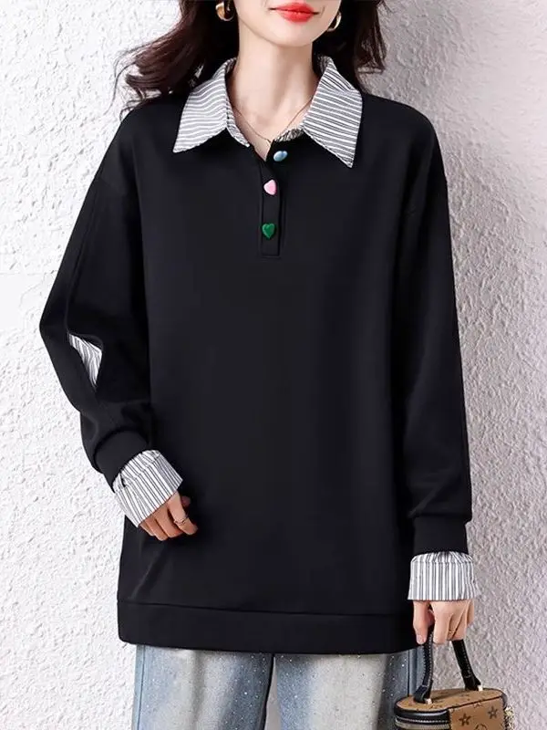Large Size 300 Pou Striped Patchwork Fake Two-Piece Hoodie ex Long Sve Collar Spring Autumn Casual Wear Comfor...
Large Size 300 Pou Striped Patchwork Fake Two-Piece Hoodie ex Long Sve Collar Spring Autumn Casual Wear Comfor...