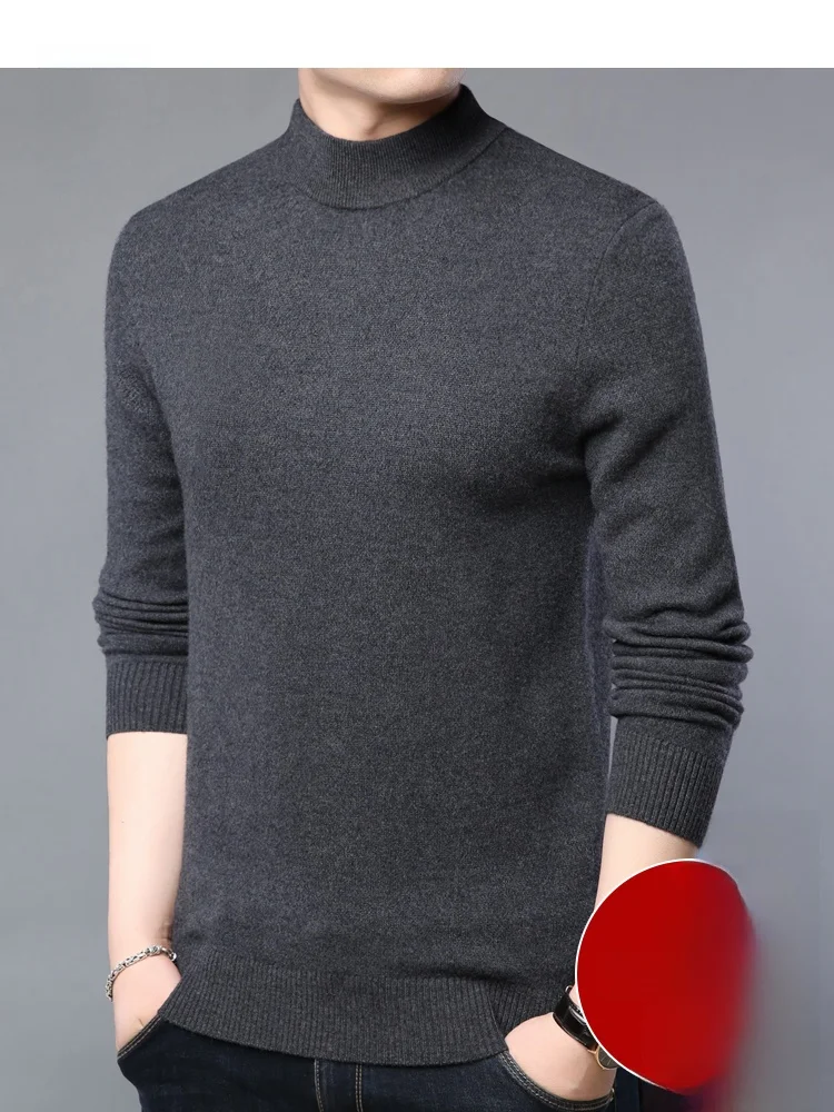 Autumn Winter Thiened Pure Color Men's Knitted Sweater Loose Fit Mid-Ne f High Ne Casual Sle Long Sve Top
Autumn Winter Thiened Pure Color Men's Knitted Sweater Loose Fit Mid-Ne f High Ne Casual Sle Long Sve Top