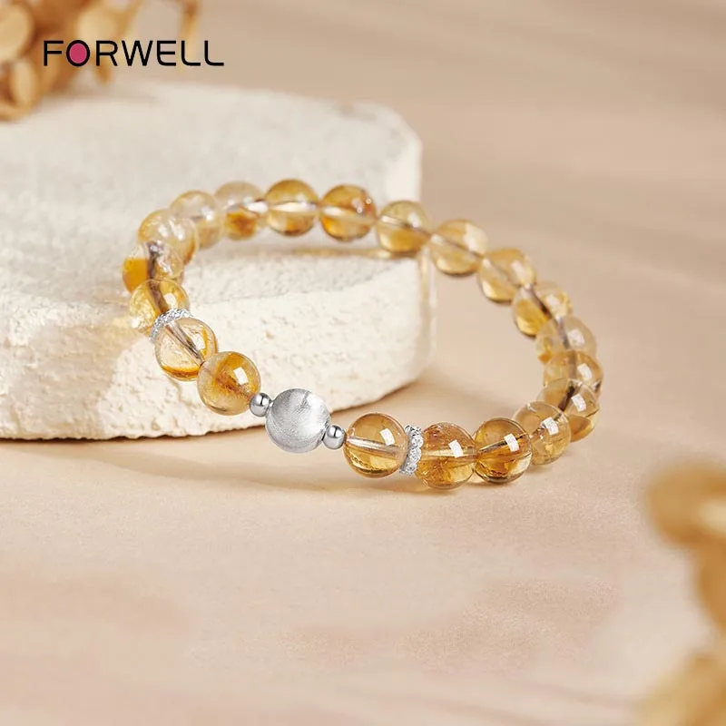 FORWELL New Women's Natural Yellow Crystal Bead Bracelet for Women Simple Good Luck Bead Jewelry with S925 Sterling Silver
FORWELL New Women's Natural Yellow Crystal Bead Bracelet for Women Simple Good Luck Bead Jewelry with S925 Sterling Silver