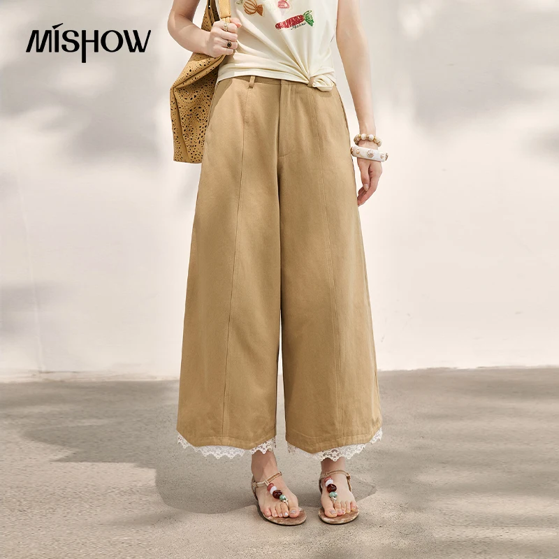 MISHOW Khaki High Waisted Wide Leg Cropped Pants For Women 2026 Summer Lace Trimmed Hem Retro Casual Loose Pants MXF24K1294
MISHOW Khaki High Waisted Wide Leg Cropped Pants For Women 2026 Summer Lace Trimmed Hem Retro Casual Loose Pants MXF24K1294