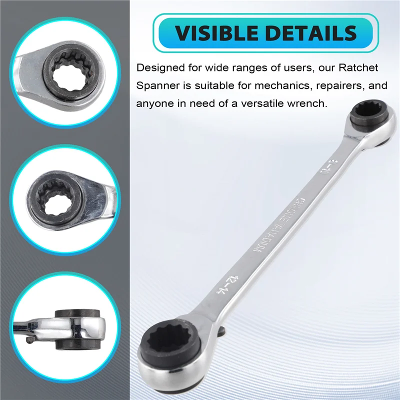 BMBY-Ratchet Wrench Double End Ratchet Wrench Four-Purpose Ratchet Wrench Auto Repair Ratchet Wrench 8*10-12*14Mm
BMBY-Ratchet Wrench Double End Ratchet Wrench Four-Purpose Ratchet Wrench Auto Repair Ratchet Wrench 8*10-12*14Mm
