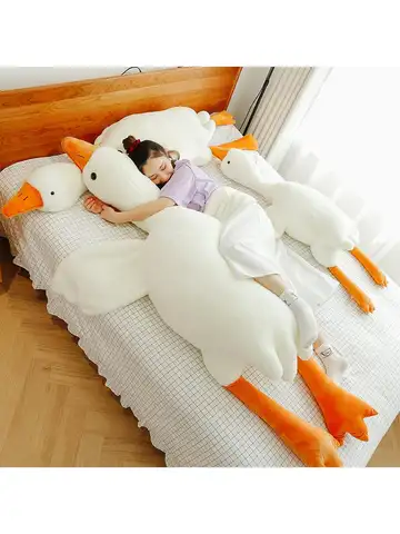 90-190cm Lovely Big White Goose Throw Pillow Plush Toy Big Goose Doll Sleep on Bed Birthday Gift Girl Envio Gratis Stuffed Toys