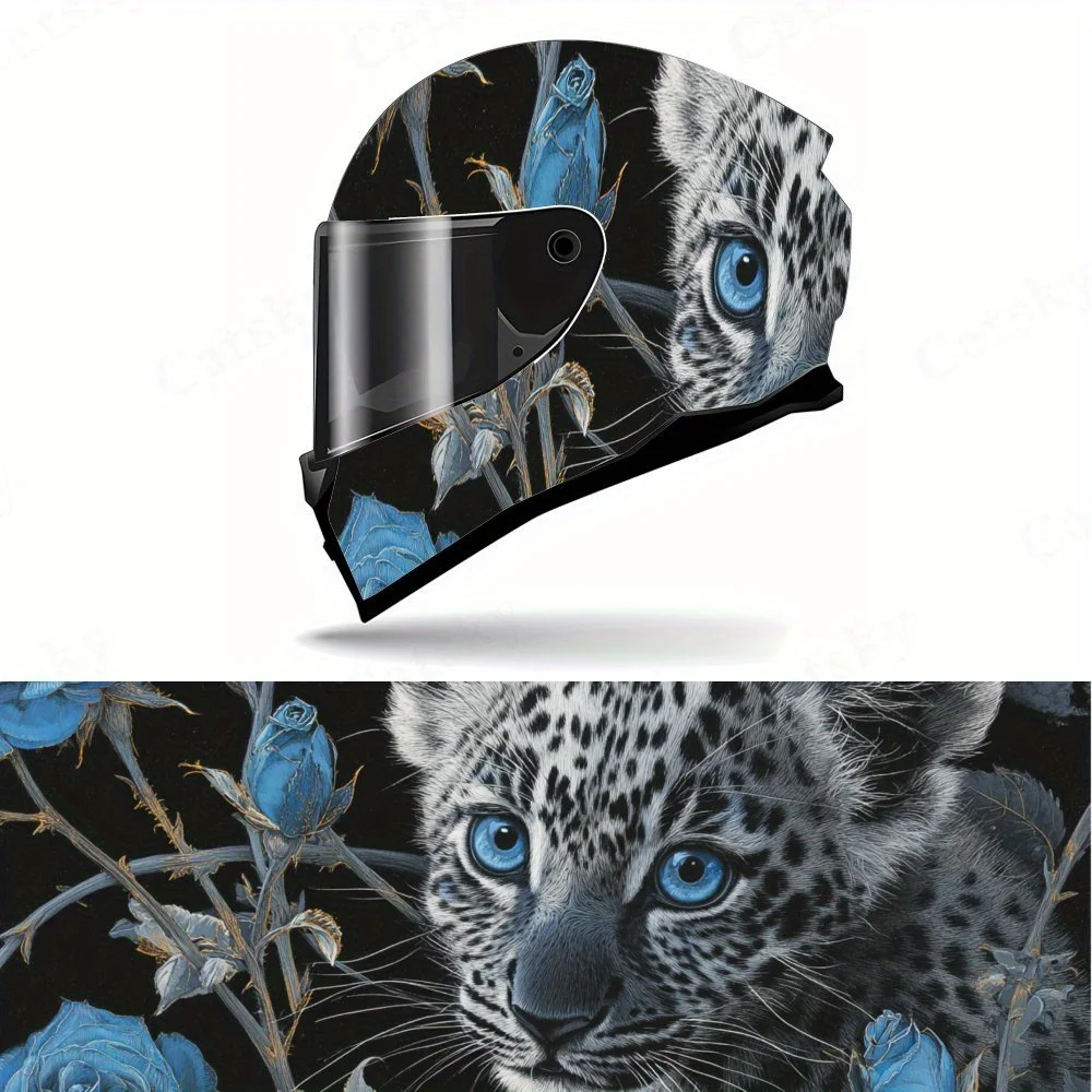 Snow Leopard and Blue Rose Motorcycle Helmet Decal, Self-adhesive Waterproof Helmet Vinyl Wraps Sticker, Cool & Unique DIY Graff
Snow Leopard and Blue Rose Motorcycle Helmet Decal, Self-adhesive Waterproof Helmet Vinyl Wraps Sticker, Cool & Unique DIY Graff