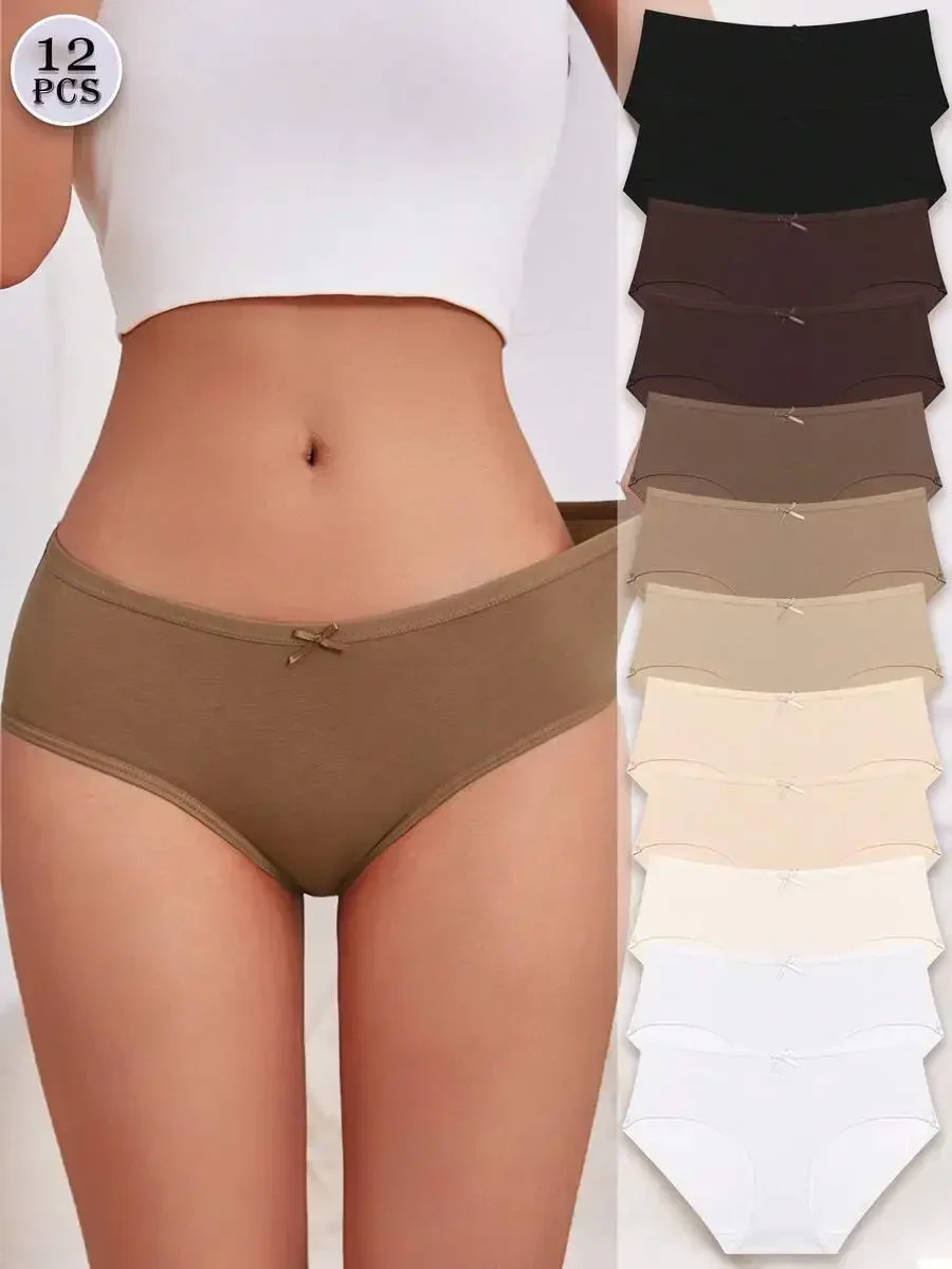 12 Pcs Cotton Bow Solid Color Women Briefs Comfortable Underwear S-XXL
12 Pcs Cotton Bow Solid Color Women Briefs Comfortable Underwear S-XXL