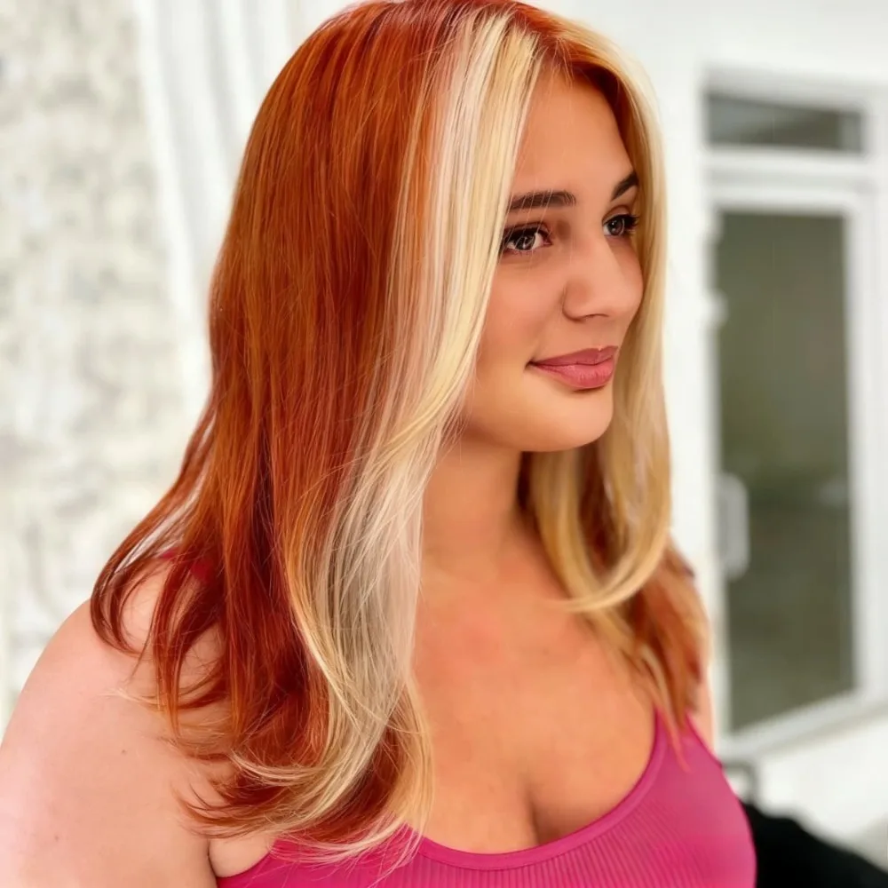 Straight Synthetic Lace Front Wigs 13x4 Hd Ginger Orange Highlight Blonde Synthetic Wigs for Daily Christmas Party Cosplay Use
Straight Synthetic Lace Front Wigs 13x4 Hd Ginger Orange Highlight Blonde Synthetic Wigs for Daily Christmas Party Cosplay Use