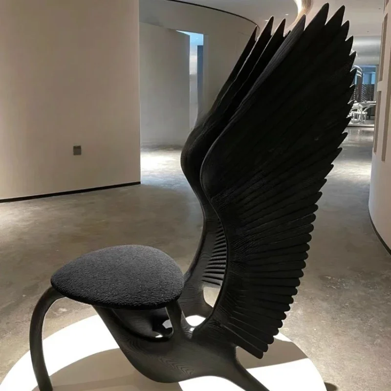 Medieval solid wood art angel seat showroom model room designer back chair wabi sandy wind
Medieval solid wood art angel seat showroom model room designer back chair wabi sandy wind