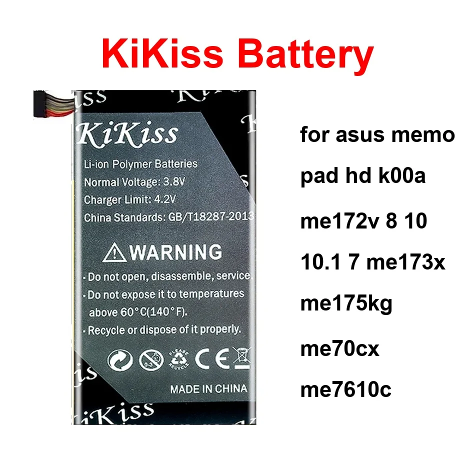 Battery C11P1314 Rectangular For Asus Memo Pad HD K00a Me172v 8 10 10.1 7 Me173x Me175kg Me70cx Me7610c
Battery C11P1314 Rectangular For Asus Memo Pad HD K00a Me172v 8 10 10.1 7 Me173x Me175kg Me70cx Me7610c