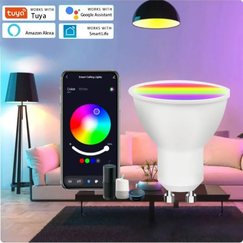 5PCS 9W 220V Tuya Smart WiFi GU10 LED Bulb Spotlight Alexa Lamp RGBCW Smart Life APP Control Works With Google Home Echo
5PCS 9W 220V Tuya Smart WiFi GU10 LED Bulb Spotlight Alexa Lamp RGBCW Smart Life APP Control Works With Google Home Echo