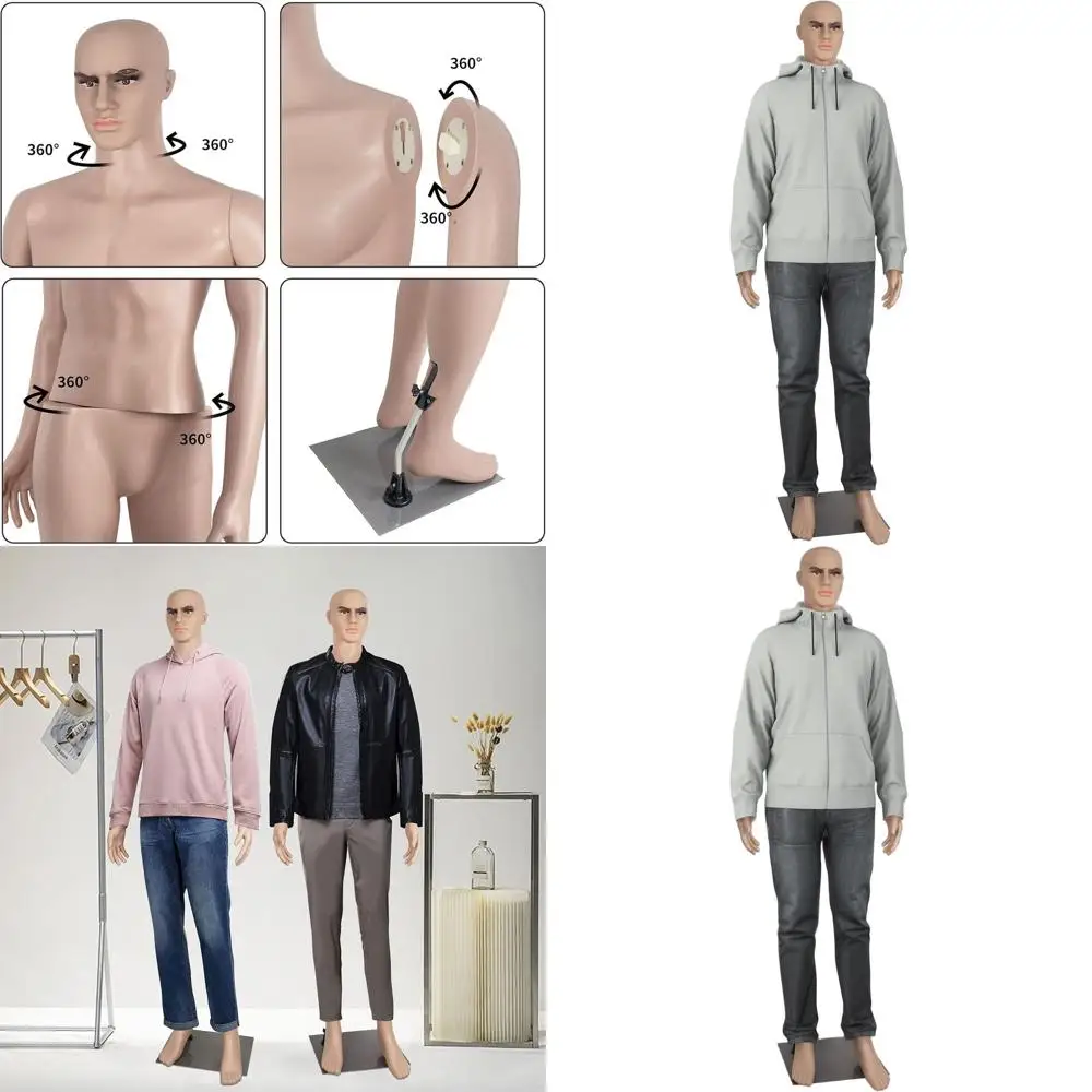 Full Body Adjustable Male Mannequin with Metal Base, 73 Inches Tall
Full Body Adjustable Male Mannequin with Metal Base, 73 Inches Tall