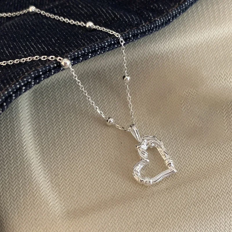 Real 925 Sterling Silver Vine Wrap Hollow Heart Pendant Chain Necklace for Women Cute Fine Jewelry Personality Accessories
Real 925 Sterling Silver Vine Wrap Hollow Heart Pendant Chain Necklace for Women Cute Fine Jewelry Personality Accessories