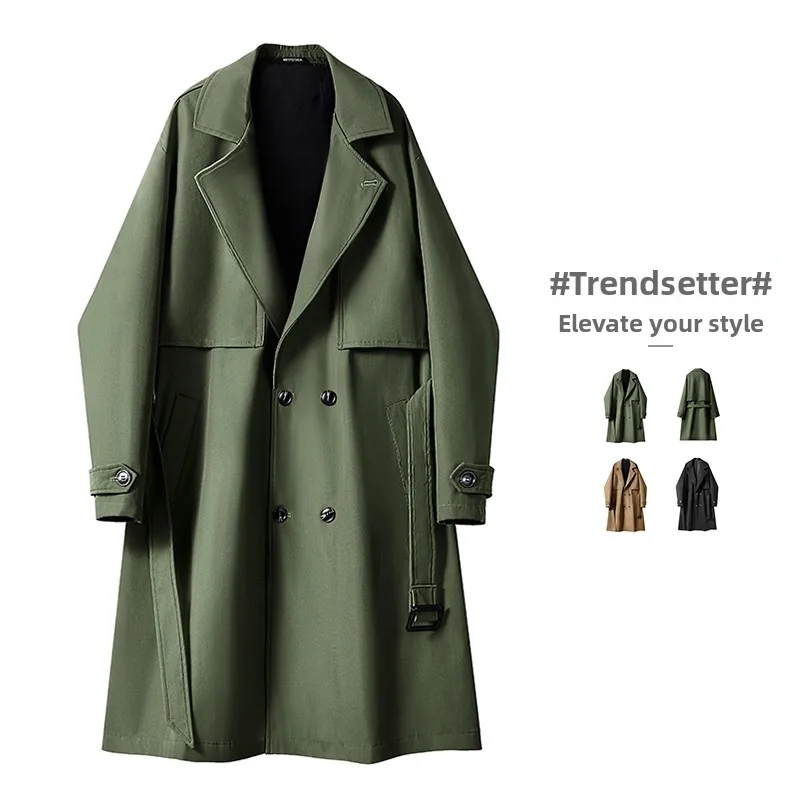 Men's Autumn Winter New Sle Windbreaker Coat Loose Fit Medium Length Briti Sle Trendy Haome Double Breasted Coat
Men's Autumn Winter New Sle Windbreaker Coat Loose Fit Medium Length Briti Sle Trendy Haome Double Breasted Coat