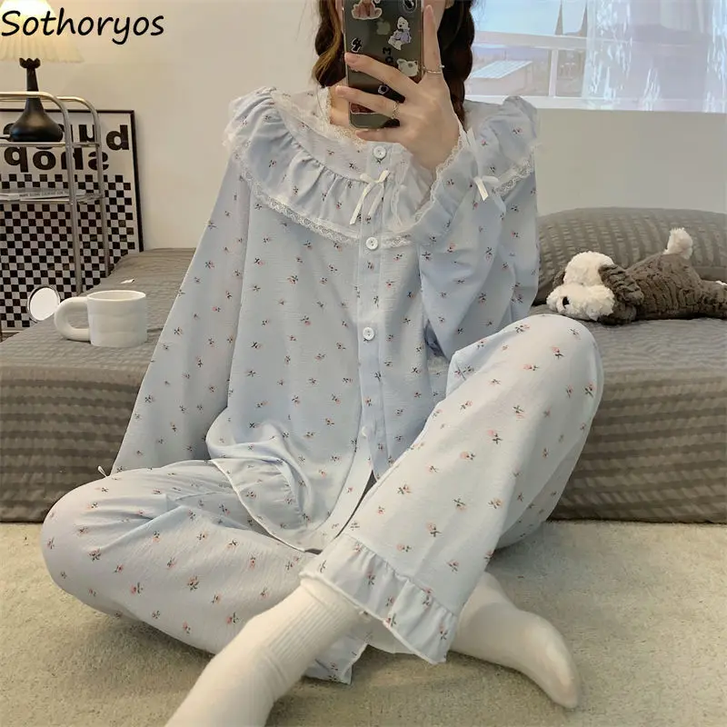 Pajama Sets Women Korean Style Sleepwear Femme Lovely Hipster Harajuku Chic Comfortable Print Basic Long Sleeve Student Autumn
Pajama Sets Women Korean Style Sleepwear Femme Lovely Hipster Harajuku Chic Comfortable Print Basic Long Sleeve Student Autumn
