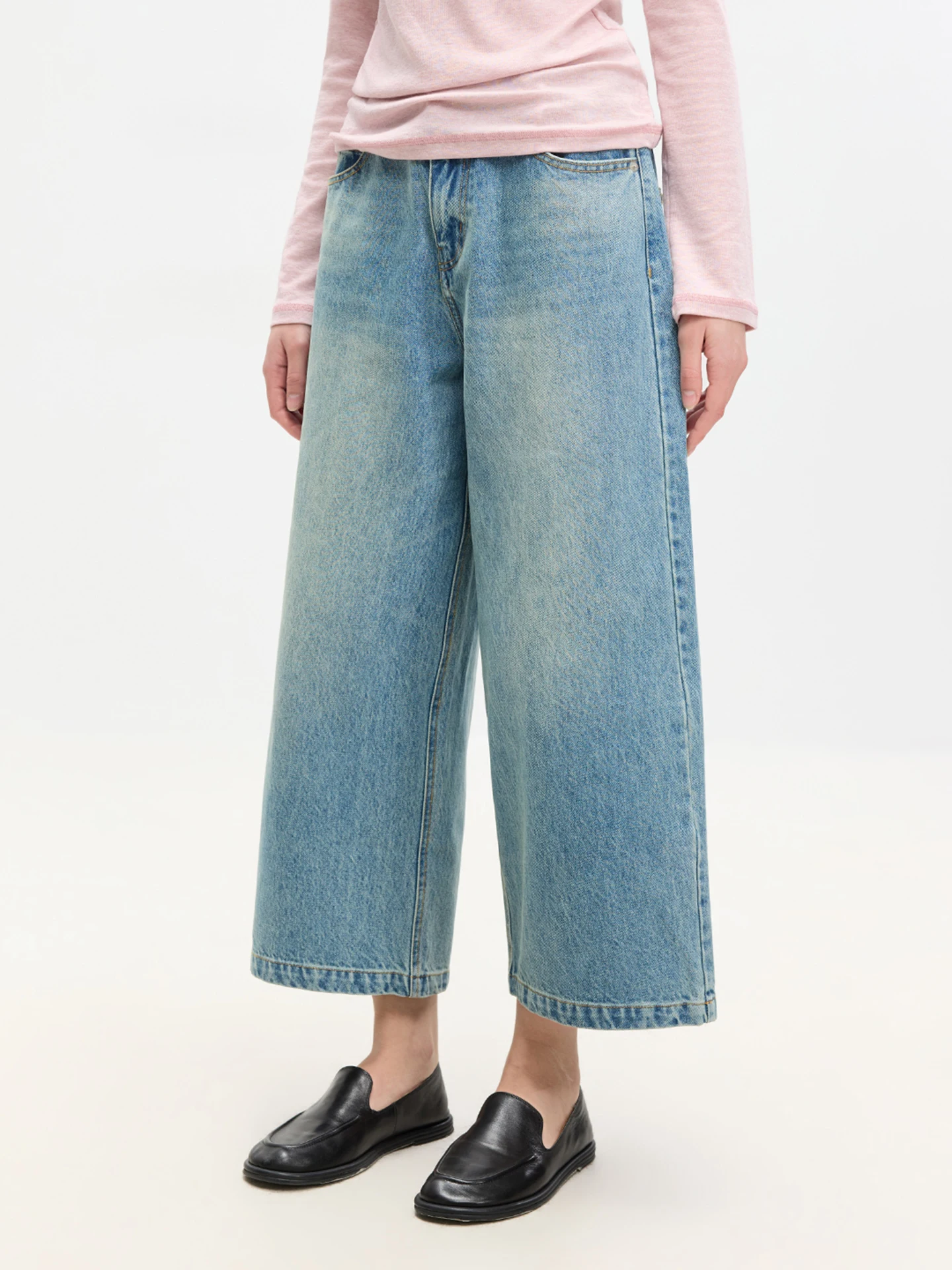 High Waist Wide Leg Seven Inch Lazy Style Jeans Women's Spring New Loose Fit Straight Nine Point Cotton Denim Pants
High Waist Wide Leg Seven Inch Lazy Style Jeans Women's Spring New Loose Fit Straight Nine Point Cotton Denim Pants