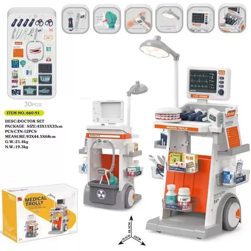 New Arrival Kids Dentist Role Play Toy Set Educational Pretend Play Medical TableElectric Trolley Simulation Dental Tools Clinic
New Arrival Kids Dentist Role Play Toy Set Educational Pretend Play Medical TableElectric Trolley Simulation Dental Tools Clinic