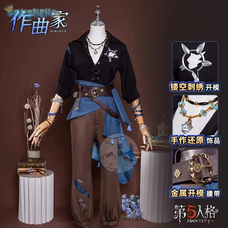 Identity V Composer Cosplay Frederick Kreiburg Costume Shirt pants belt accessorie prop Halloween party fashion men women set
Identity V Composer Cosplay Frederick Kreiburg Costume Shirt pants belt accessorie prop Halloween party fashion men women set