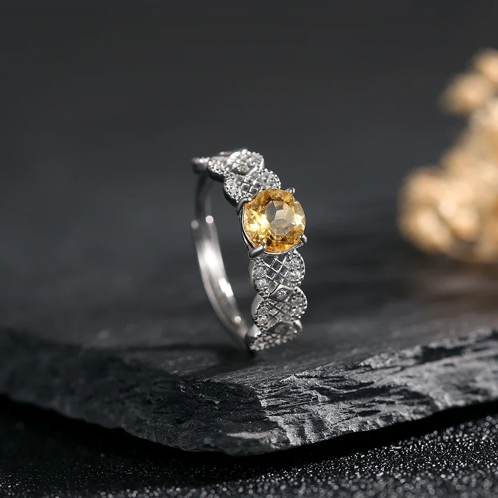 6.5mm Natural Citrine Warm Color Hue Gemstone S925 Silver Ring for Women Exquisite Handcraftshsip Bohemian Jewelry
6.5mm Natural Citrine Warm Color Hue Gemstone S925 Silver Ring for Women Exquisite Handcraftshsip Bohemian Jewelry
