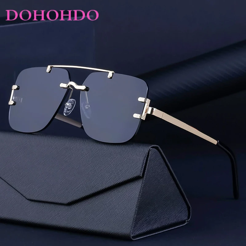 DOHOHDO Vintage Rimless Sunglasses Men Women Fashion Oversized Square Shades Eyewear New Double Bridge Gradient UV400 Sunglasses
DOHOHDO Vintage Rimless Sunglasses Men Women Fashion Oversized Square Shades Eyewear New Double Bridge Gradient UV400 Sunglasses