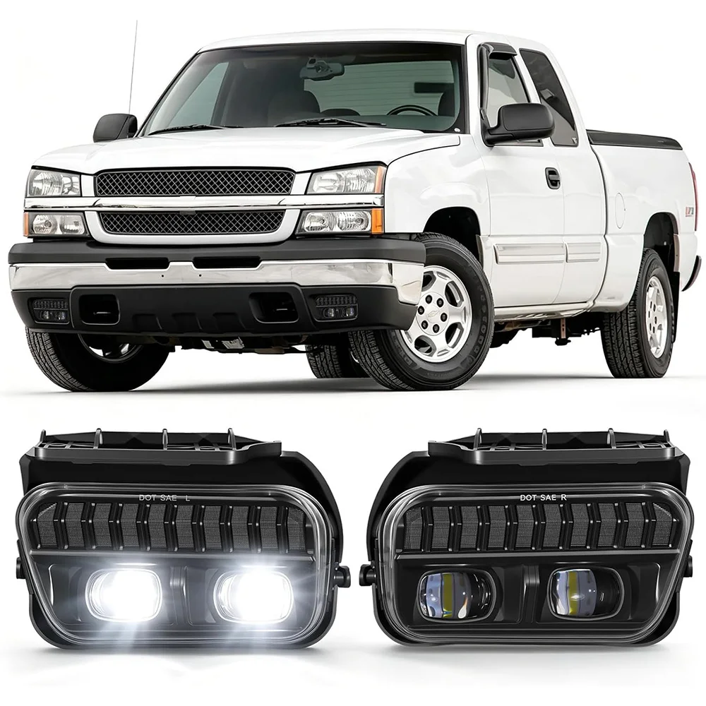 LED Fog Lights for 2003-2006 Chevy Silverado 1500 1500HD 2500 2500HD & 2002-2006 Avalanche 1500 2500 Driving Fog Lamps Assembly
LED Fog Lights for 2003-2006 Chevy Silverado 1500 1500HD 2500 2500HD & 2002-2006 Avalanche 1500 2500 Driving Fog Lamps Assembly