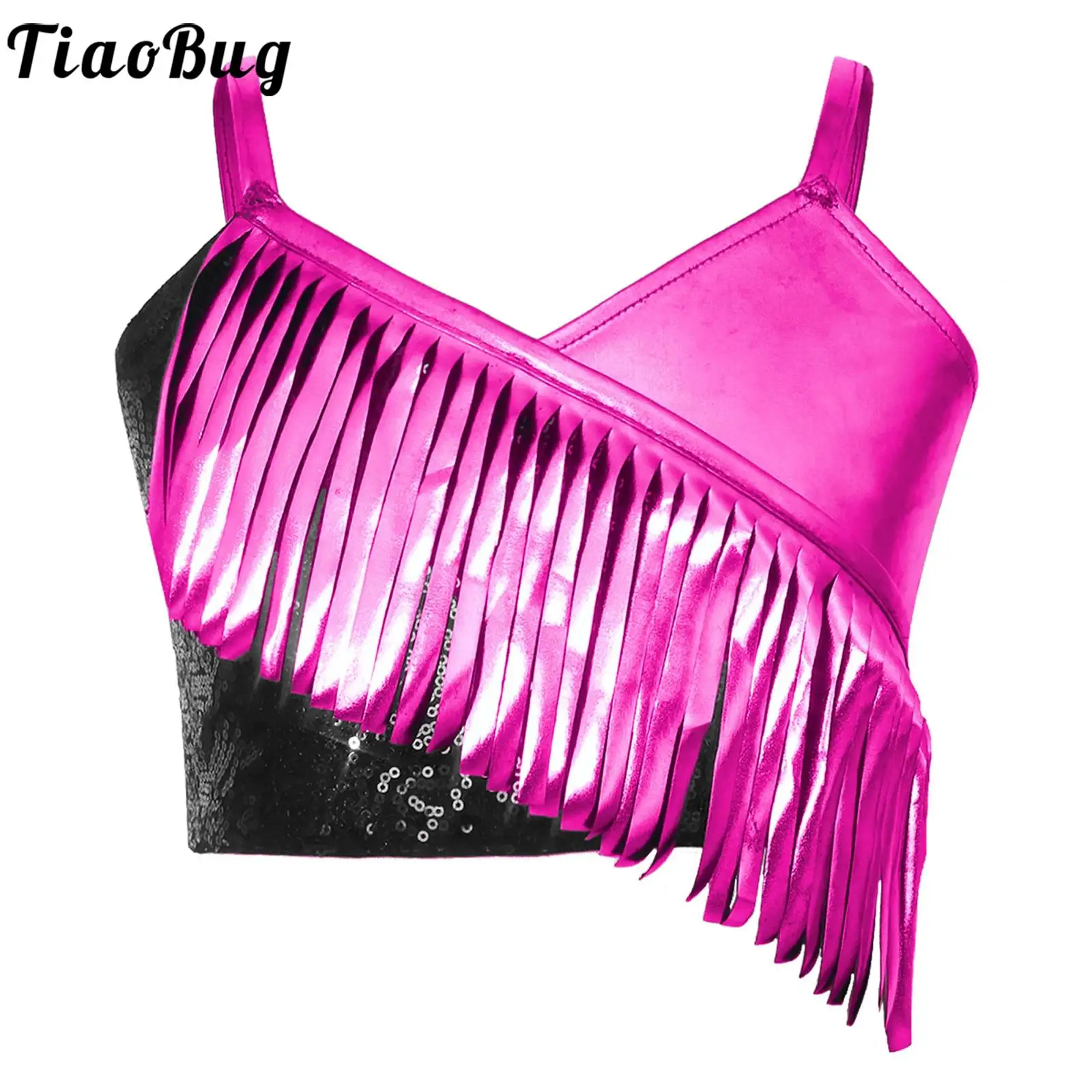 Kids Girls 70s Disco Dance Jazz Street Dance Cropped Top Sparkly Sequin Tassels Sleeveless Camisole Dance Performance Tank Tops
Kids Girls 70s Disco Dance Jazz Street Dance Cropped Top Sparkly Sequin Tassels Sleeveless Camisole Dance Performance Tank Tops