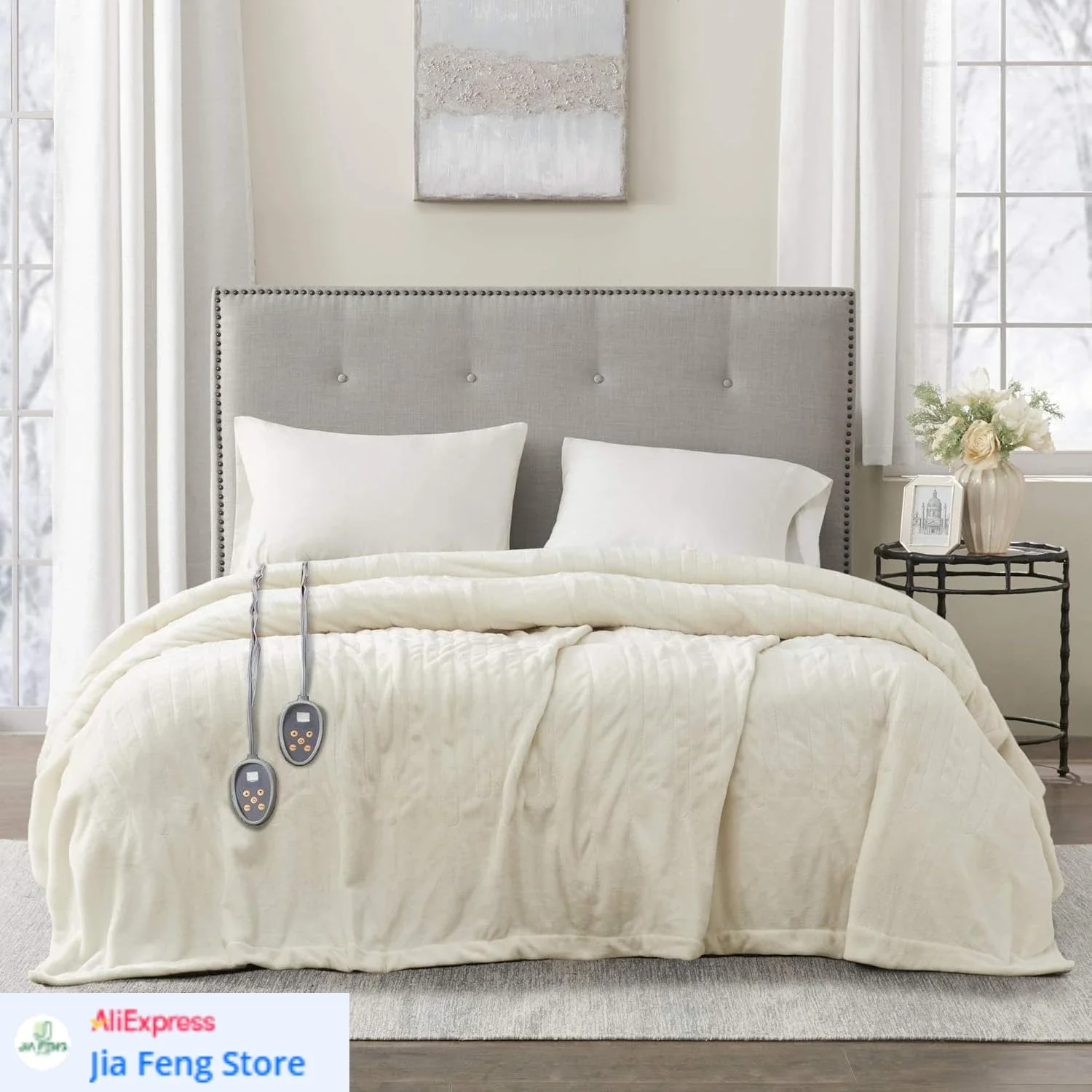 Fast Heating Heated Blanket, Auto Shut Off, Virtually Zero EMF Ivory King (90 inx100 in)Heated Electric Blanket for Cold Weather
Fast Heating Heated Blanket, Auto Shut Off, Virtually Zero EMF Ivory King (90 inx100 in)Heated Electric Blanket for Cold Weather