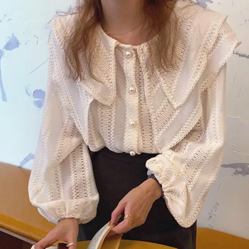 2026 Women's Shirts Autumn New Gentle Niche Solid Double Layer Collar Chic Blouse Loose Lantern Sleeve Shirt Woman
2026 Women's Shirts Autumn New Gentle Niche Solid Double Layer Collar Chic Blouse Loose Lantern Sleeve Shirt Woman