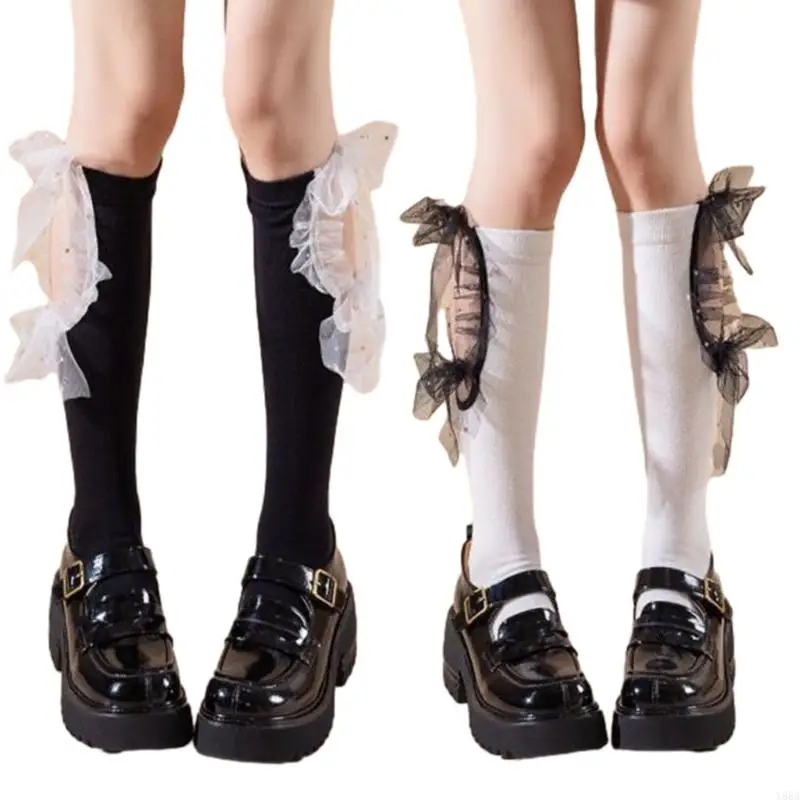 Y88A Women Bow Lace Up Knee High Socks Lolitas Calf Socks Cotton Long Knee Stockings
Y88A Women Bow Lace Up Knee High Socks Lolitas Calf Socks Cotton Long Knee Stockings