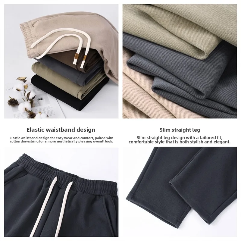 Men's Casual Straight Leg Sweatpants Heavyweight Twill Fabric Versatile Long Pants Youthful Vitali Sle Fce Lined
Men's Casual Straight Leg Sweatpants Heavyweight Twill Fabric Versatile Long Pants Youthful Vitali Sle Fce Lined