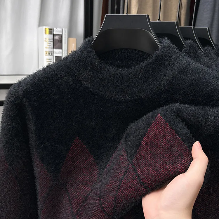 Men's round Ne Thiened Faux Fur Sweater Casual Warm Knitted Base irt Autumn Winter Middle-aged Dad Clothes Polyester Fiber
Men's round Ne Thiened Faux Fur Sweater Casual Warm Knitted Base irt Autumn Winter Middle-aged Dad Clothes Polyester Fiber